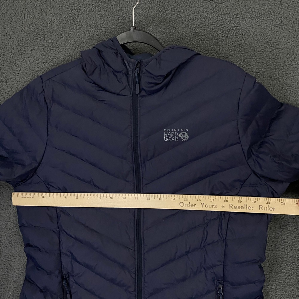 Mountain Hardwear Glen Alpine Down Hoodie Women Large Blue Fill Insulated Jacket - Picture 9 of 12